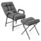 Modern Accent Chair With Ottoman Linen Fabric Arm Chair With Adjustable Backrest
